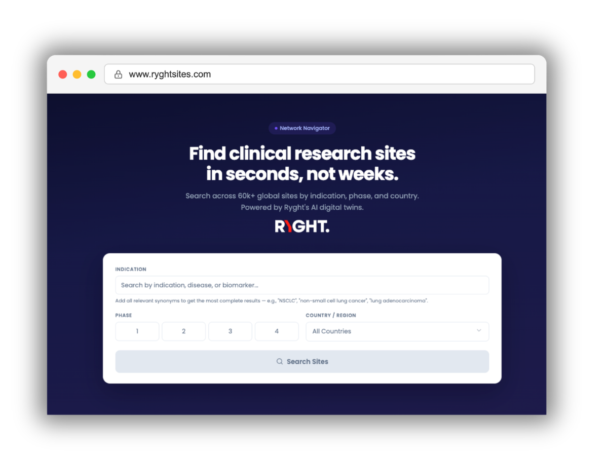 Ryght Sites - Free AI Clinical Trial Search