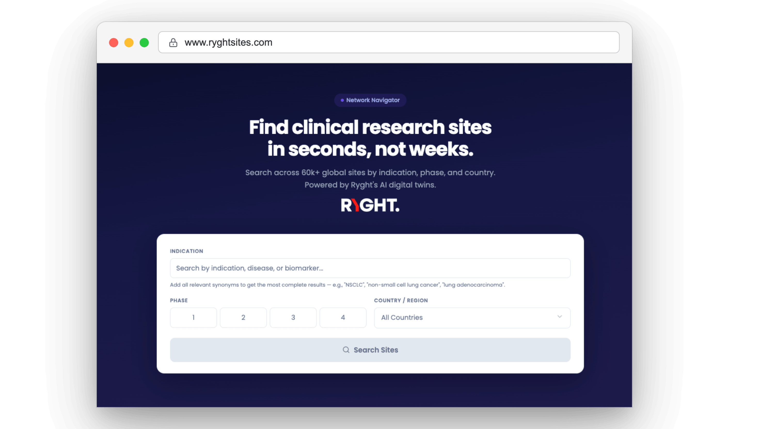 RyghtSites Clinical Research Site Search Engine 2